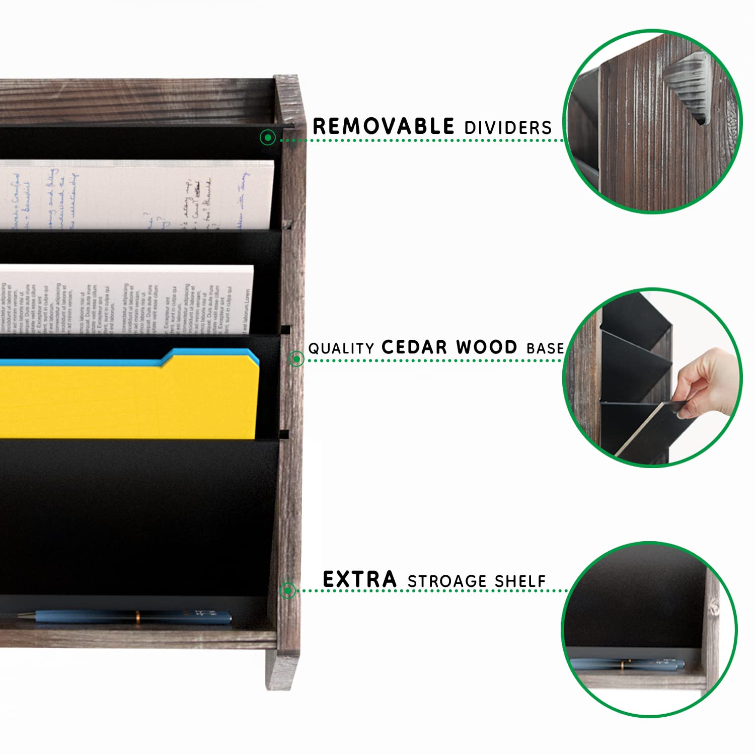 Amazon.com: J JACKCUBE DESIGN Wall Document File Organizer Rustic