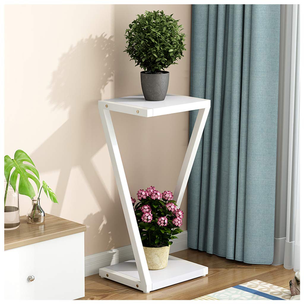 DQKHGFCAPG Floor-standing Metal Plant Pot Stand, Plant Display Stand for Indoor /605(White-frame White Board,80CM)