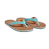Scouts- Women’s Nubuck Leather Flip Flops With Nylon Webbing Strap- No Break Ins, Firm Arch Support, and Beveled Edge to Reduce Tripping