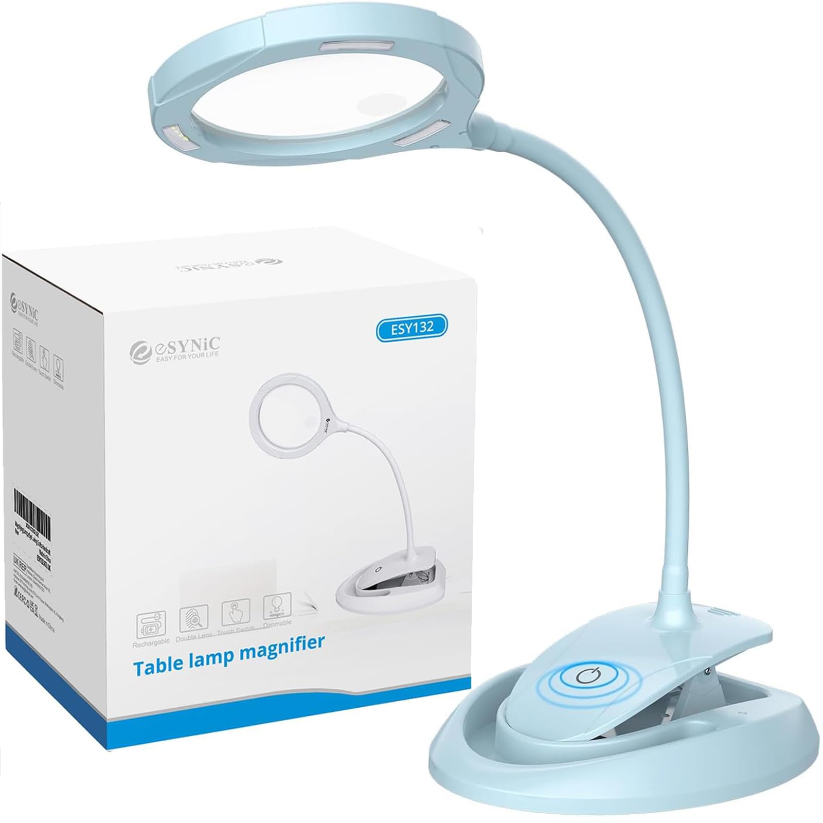 HBM Oplaadbare LED Loupelamp met voet en tafelklem