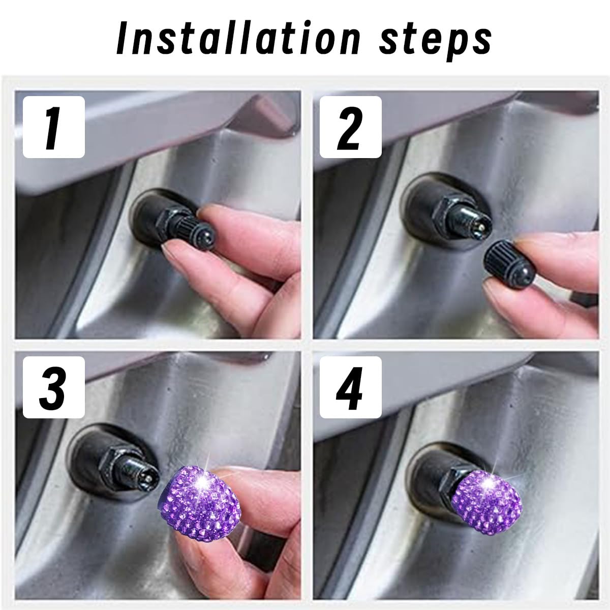 HEVLE Bling Tire Valve Caps – Sparkly, Durable & Easy To Install - View #13