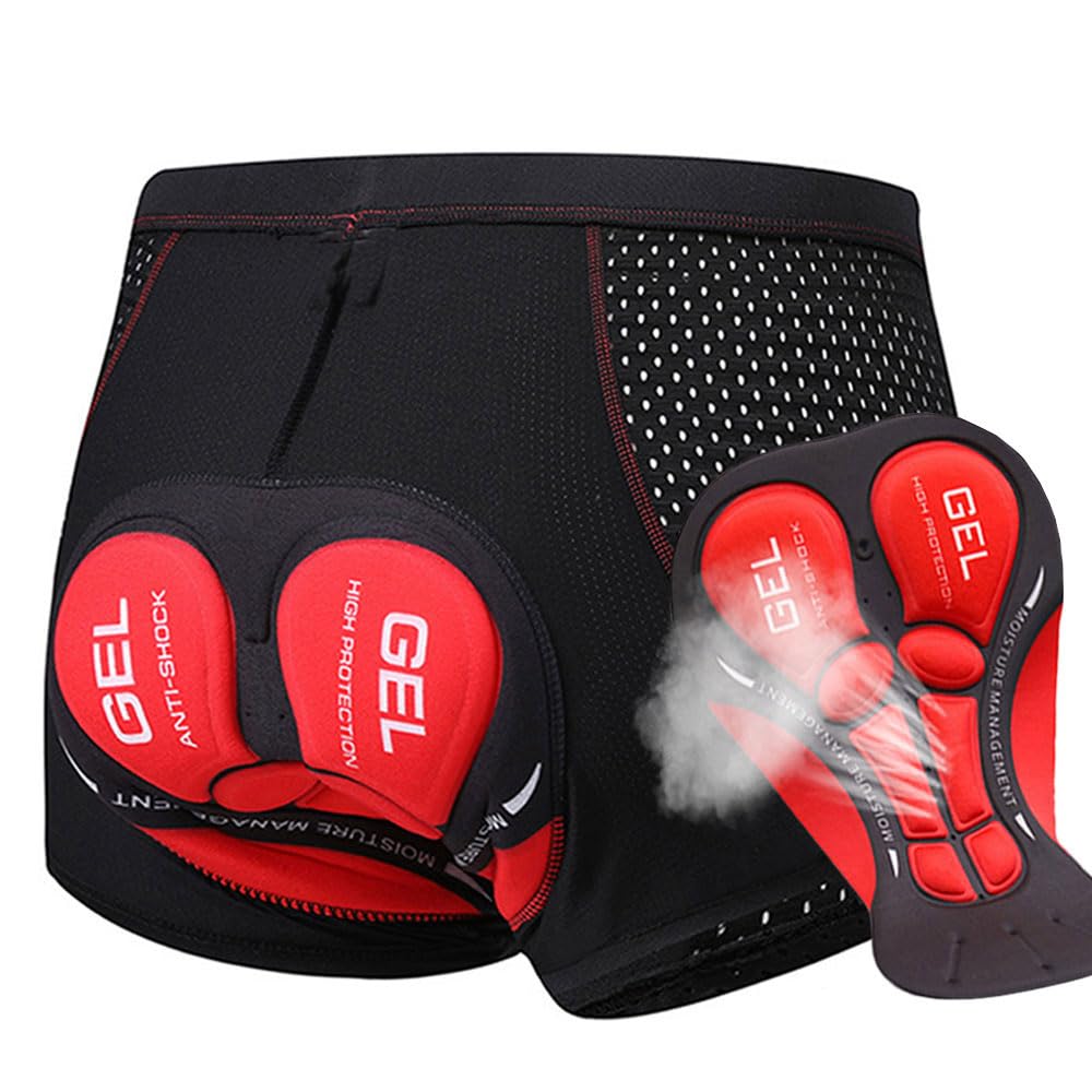 Pantaloncini da Ciclismo Traspiranti Uomo con Imbottitura in Gel 3D, Elastici Pantaloncini MTB Leggero Intimo da Ciclismo, vestibilità Ampia Pantaloncino Mountain Bike