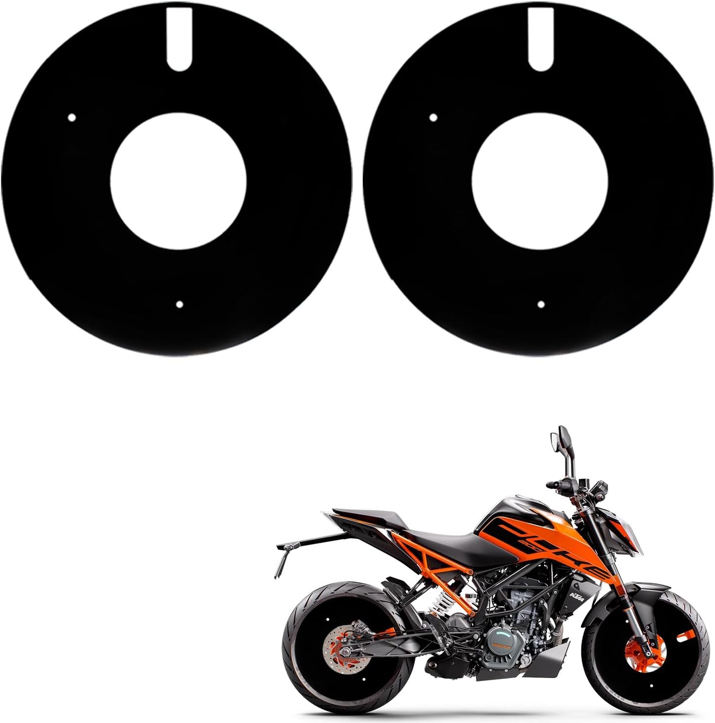 Otoroys Acrylic Bike Alloy Wheel Cover Full Cover 17 inch Bikes Wheel Cover 2pcs (BLK) for KTM Duke 125,200,390,790
