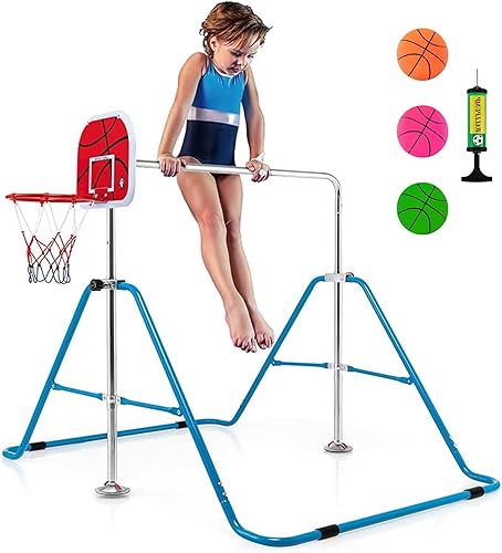 Costzon Gymnastics Bar With Basketball Hoop