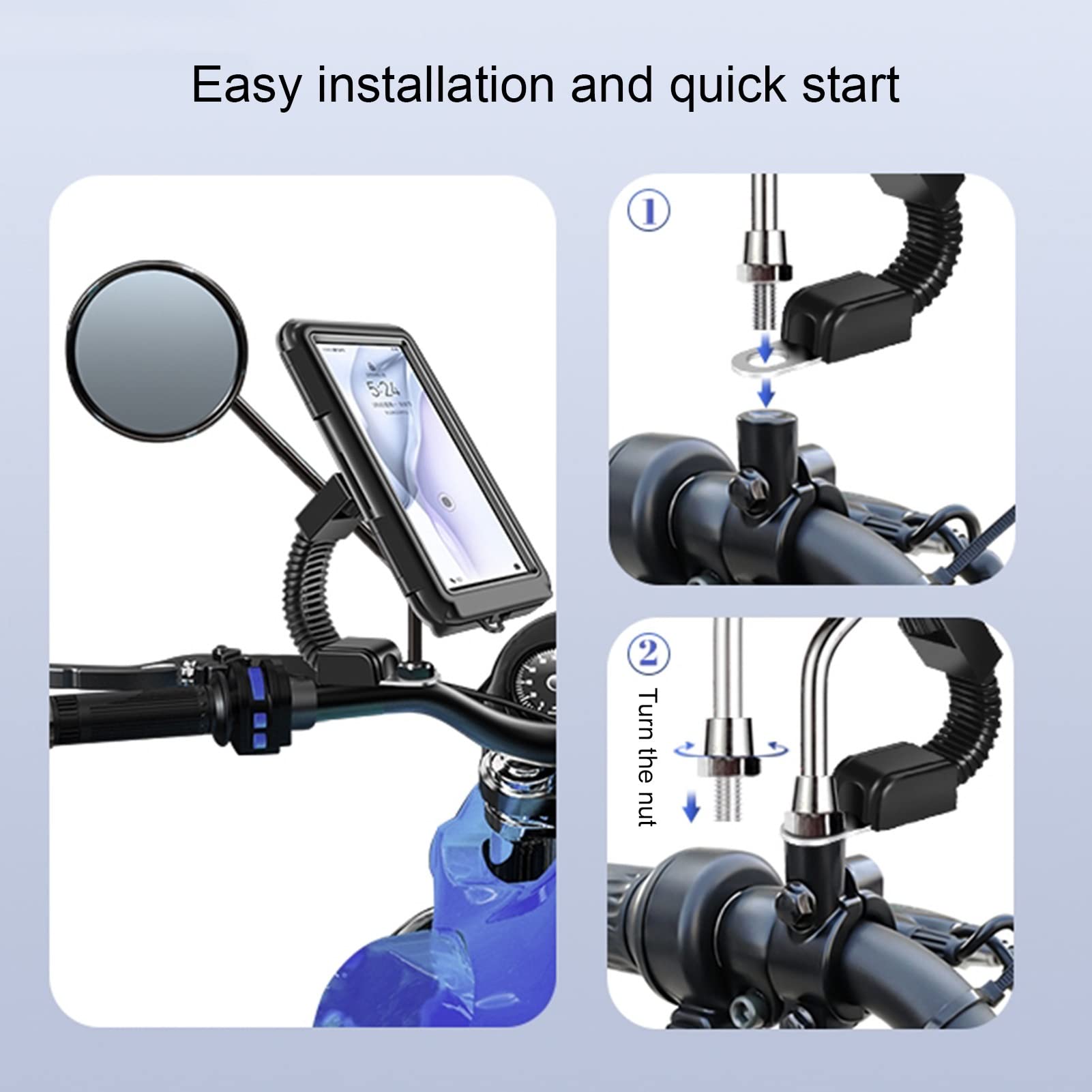 Suporte Telemóvel Moto Soporte GPS Funda Protectora Impermeable para Teléfono De Bicicleta Y Motocicleta Bolsa para Patinetes Soporte para Funda Móvil