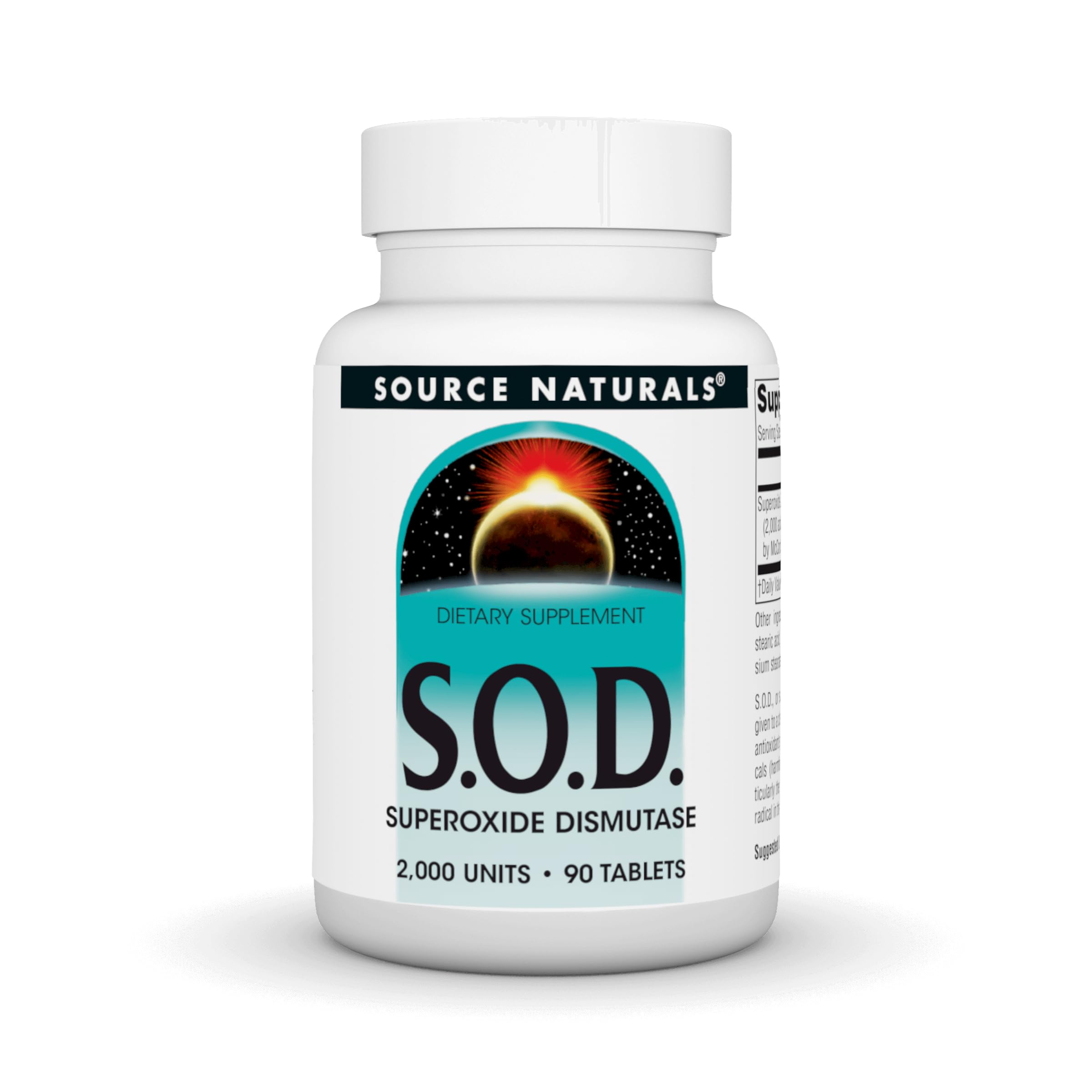 Source Naturals S-O-D, Superoxide Dismutase, 2000 Units - 90 Tablets 90 Count (Pack of 1)