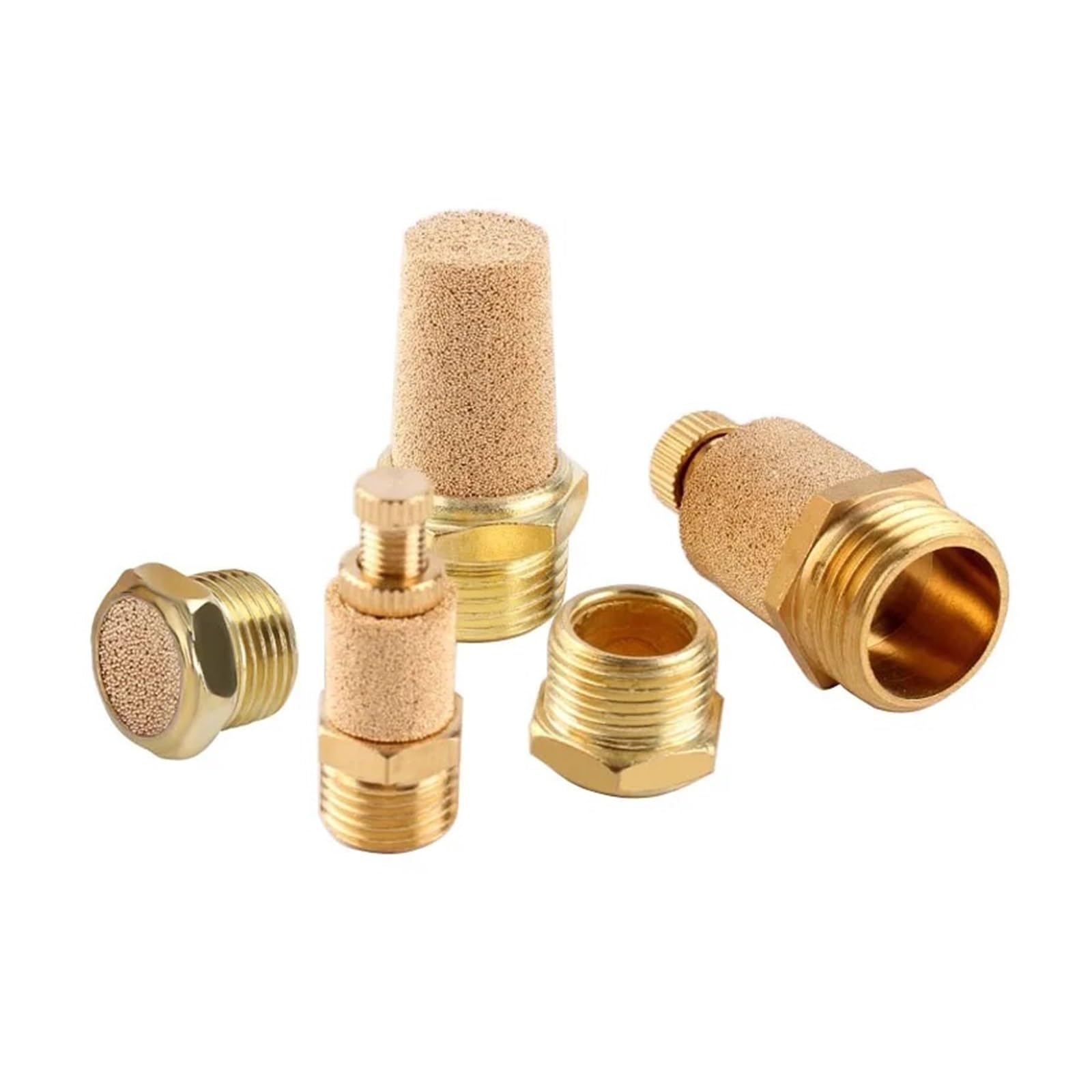 Silencieux d'échappement pneumatique Silencieux d'échappement pneumatique, 1 pièce, filetage mâle 1/8 1/4 3/8 1/2 3/4 pouces(Long BSL-01)