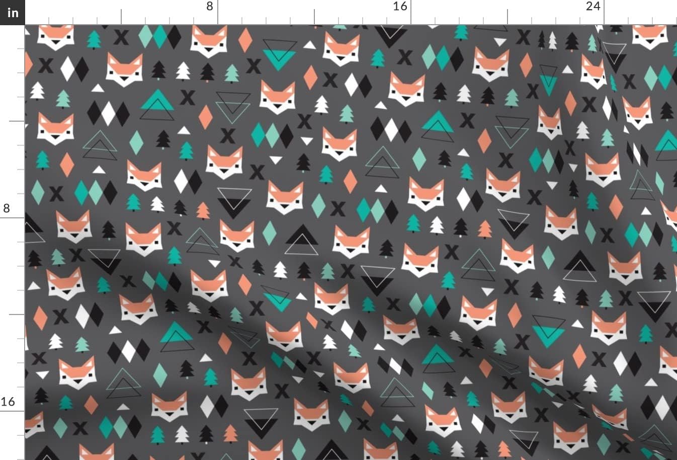 Spoonflower Fabric - Geometric, Fox, Pine Tree, Illustration, Woodland, Nursery, Triangle, Printed on Minky Fabric by The Yard - Sewing Baby Blankets Quilt Backing Plush