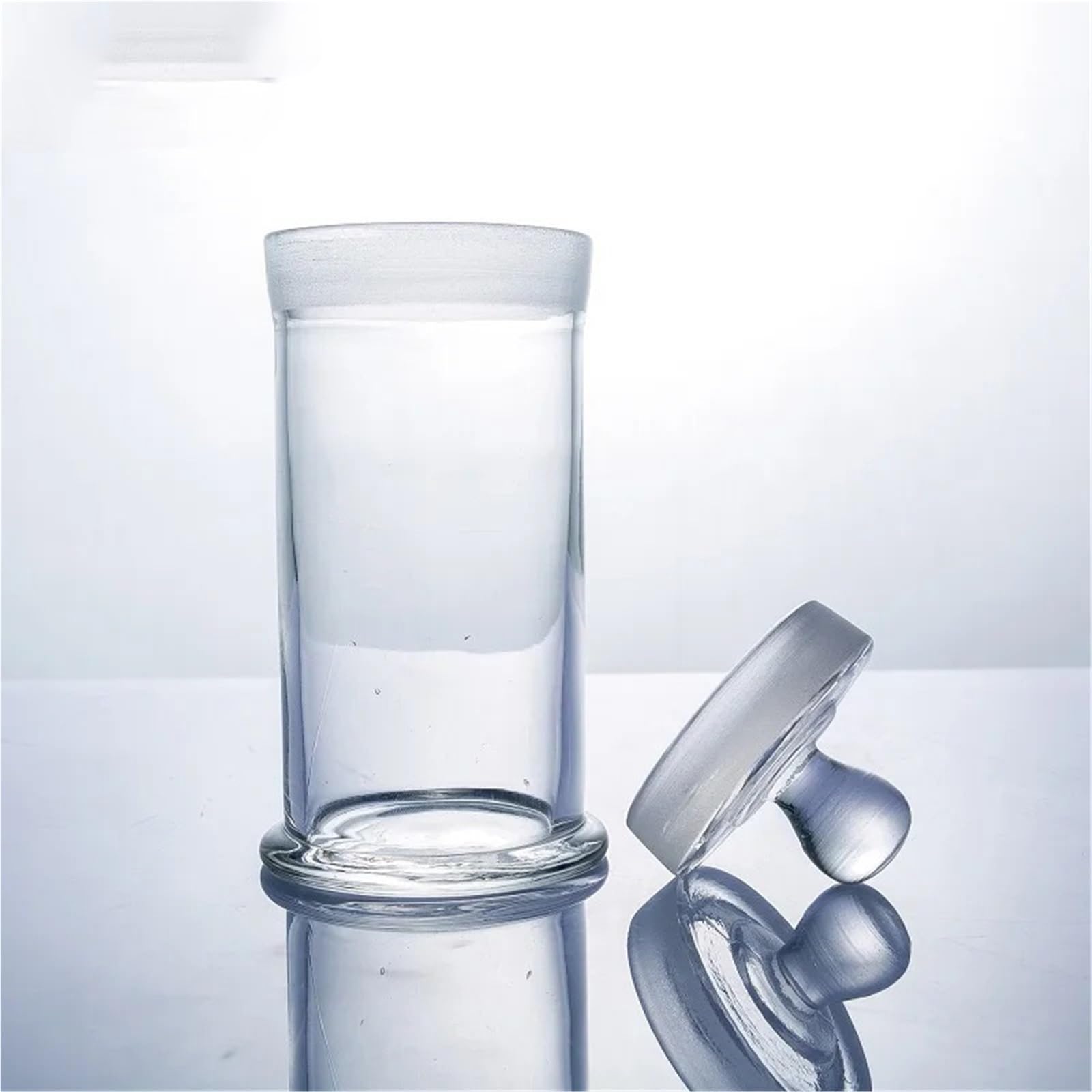 Recipiente médico de conservación de muestras de formaldehído, tarro de muestra con tapón de vidrio esmerilado con perilla de 60x150mm