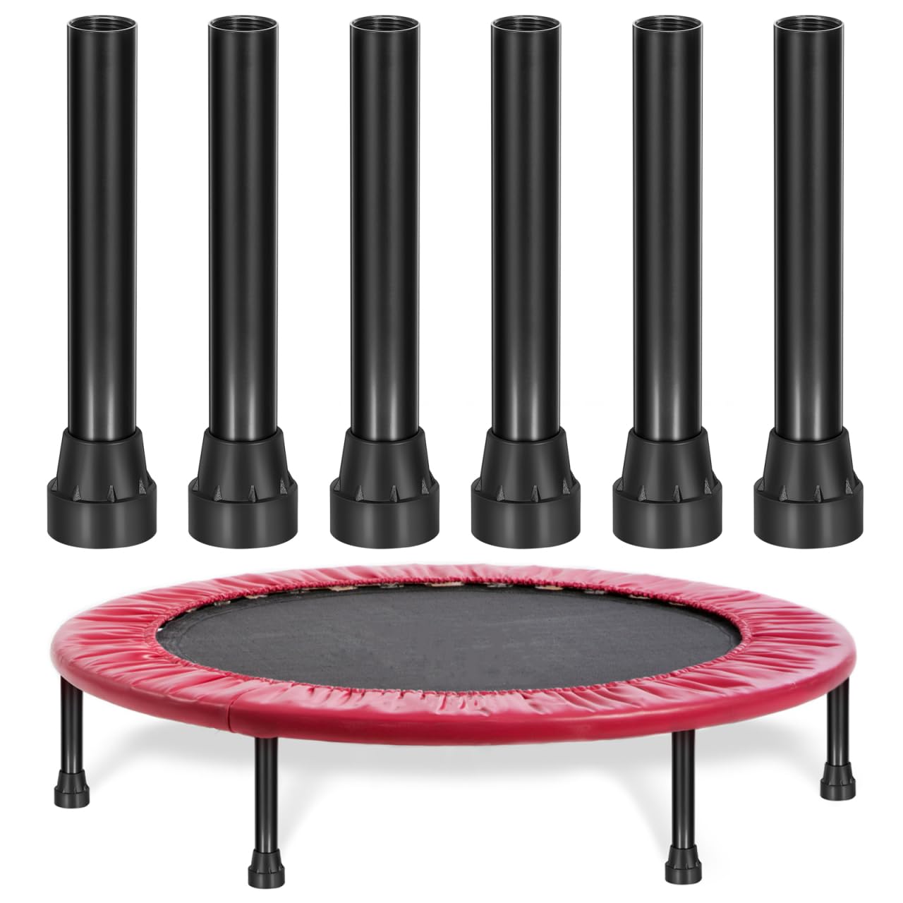 CLISPEED Non Slip Trampoline Leg Covers: Weather Resistant Replacement Protector - Thick Stainless Steel Construction for Outdoor Jumping Bed Support 6 PCS