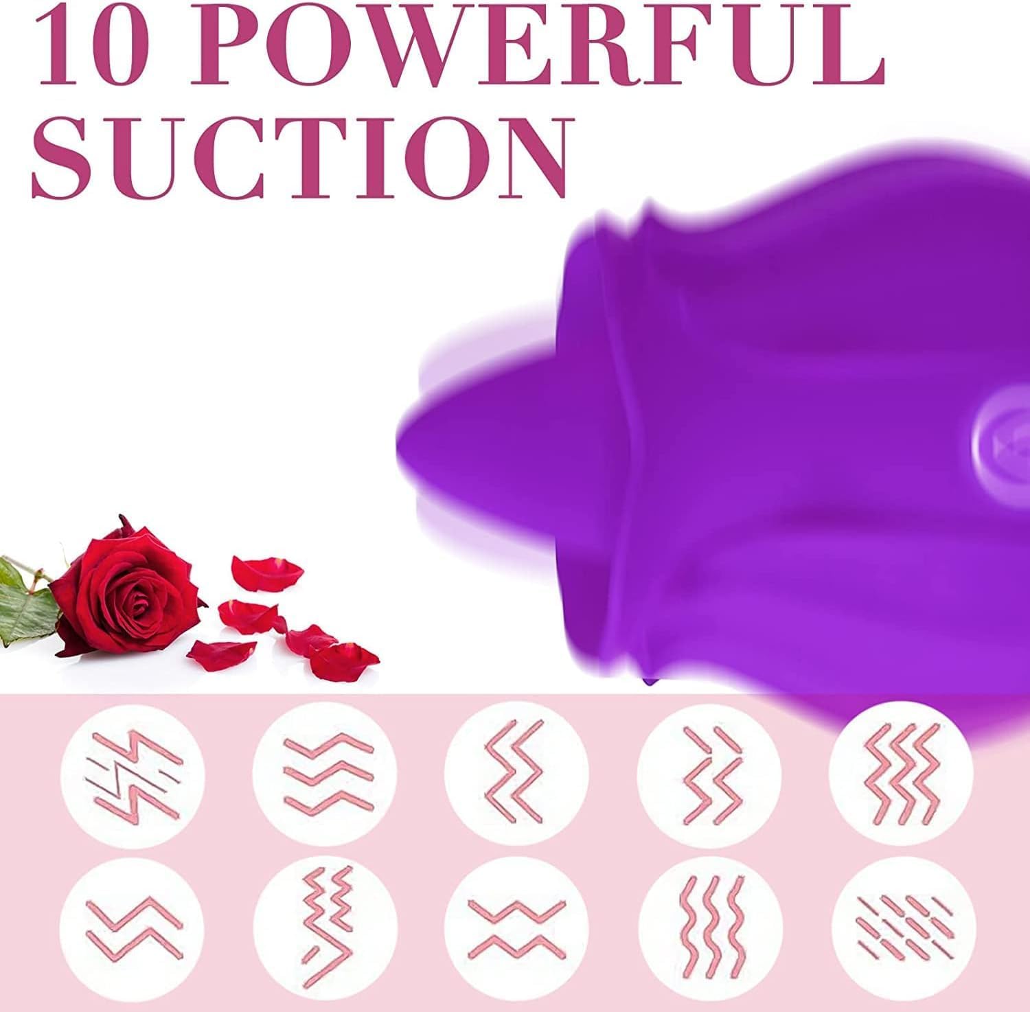 Easy to Operate Rose Shape Toys Update Model 3 in 1 Rose Toy with Tongue Licking, Thrusting and Vibrating Adult Tools VK3+6 * 16