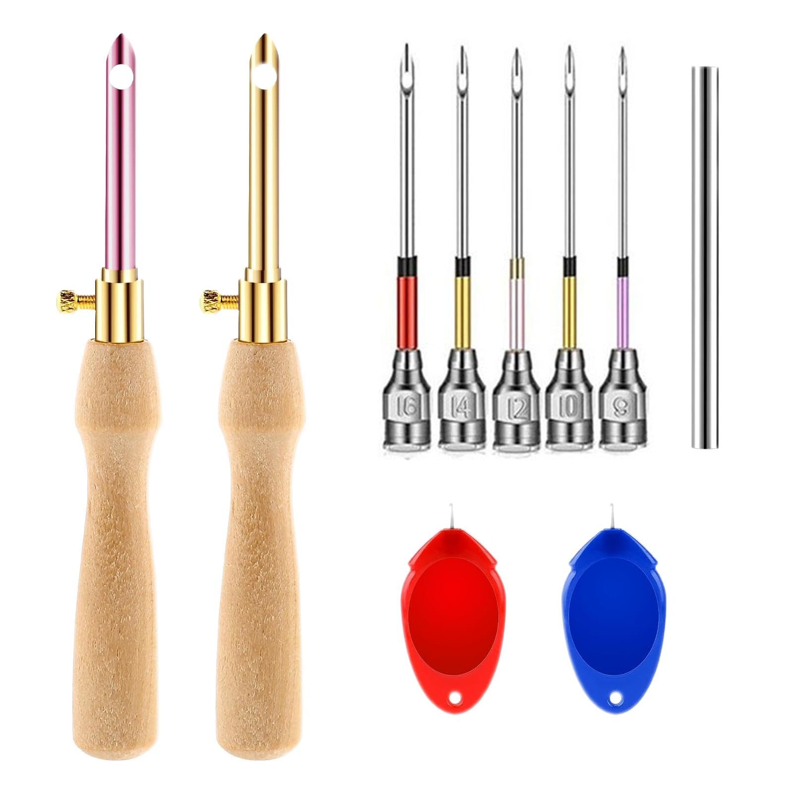 5 Stuks Punch Naald Tool Kit - Metalen Punch Naald Inrijger Set 2,5/3,5/5 Mm