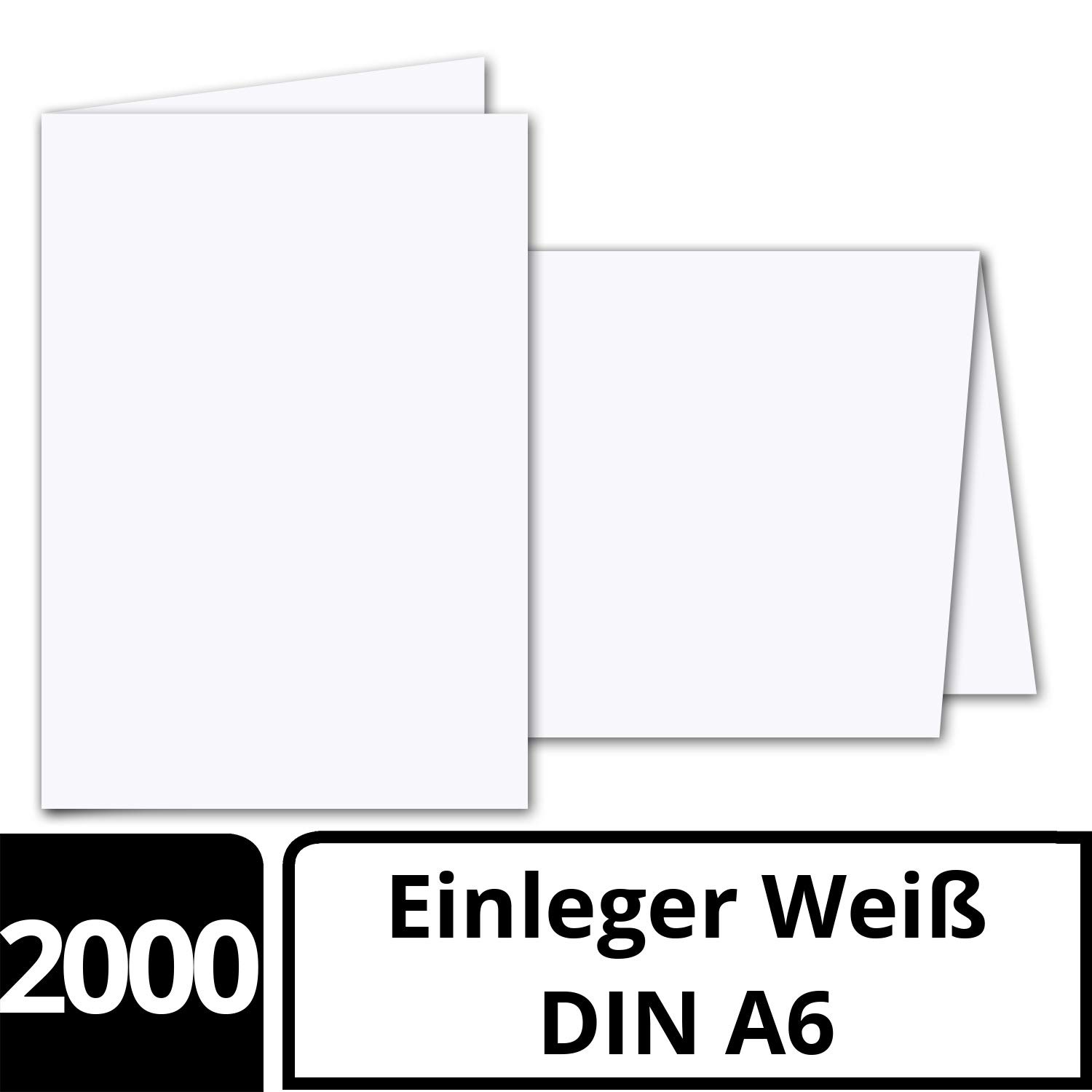 Confezione da 2000 fogli di carta pieghevole formato A6, colore bianco brillante, 143 x 200 mm (piegata 100 x 143 mm) – Carta opaca di alta qualità di GUSTAV NEUSER