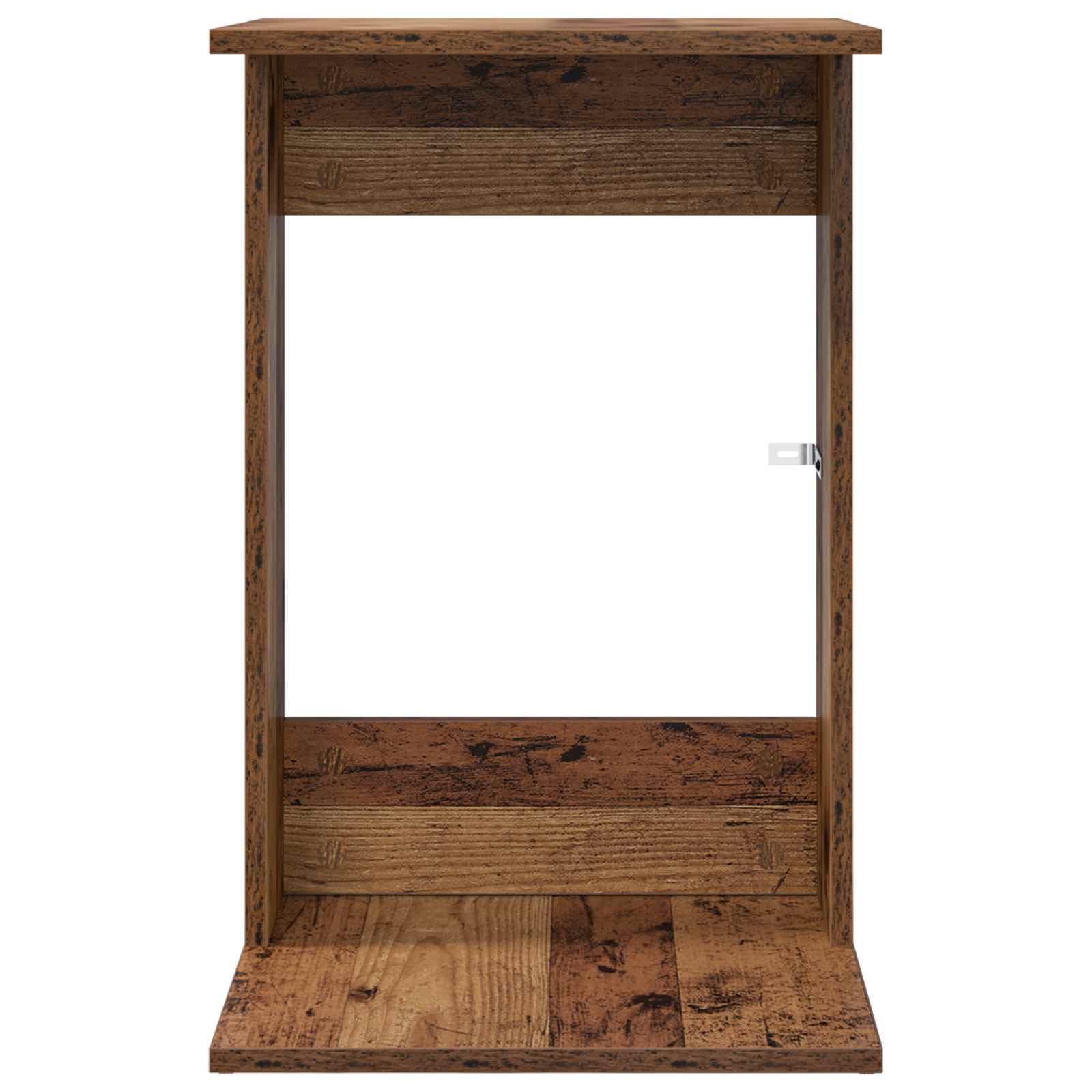 Mesa auxiliar en aspecto de madera vieja, 40 x 38 x 62,5 cm, moderna mesa de centro de madera para salón, mesa de sofá pequeña estable como mesita de noche