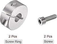 Vista 3 de HARFINGTON 2 piezas de collar de eje de 0.315 in de diámetro de aleación de aluminio con tornillo dividido collares de abrazadera, 0.984 in
