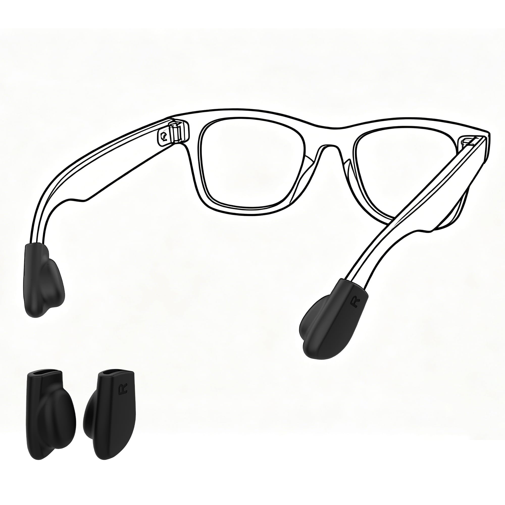 Amazon.co.jp: HiBloks 眼鏡イヤーグリップ Ray-Ban Meta Wayfarer 