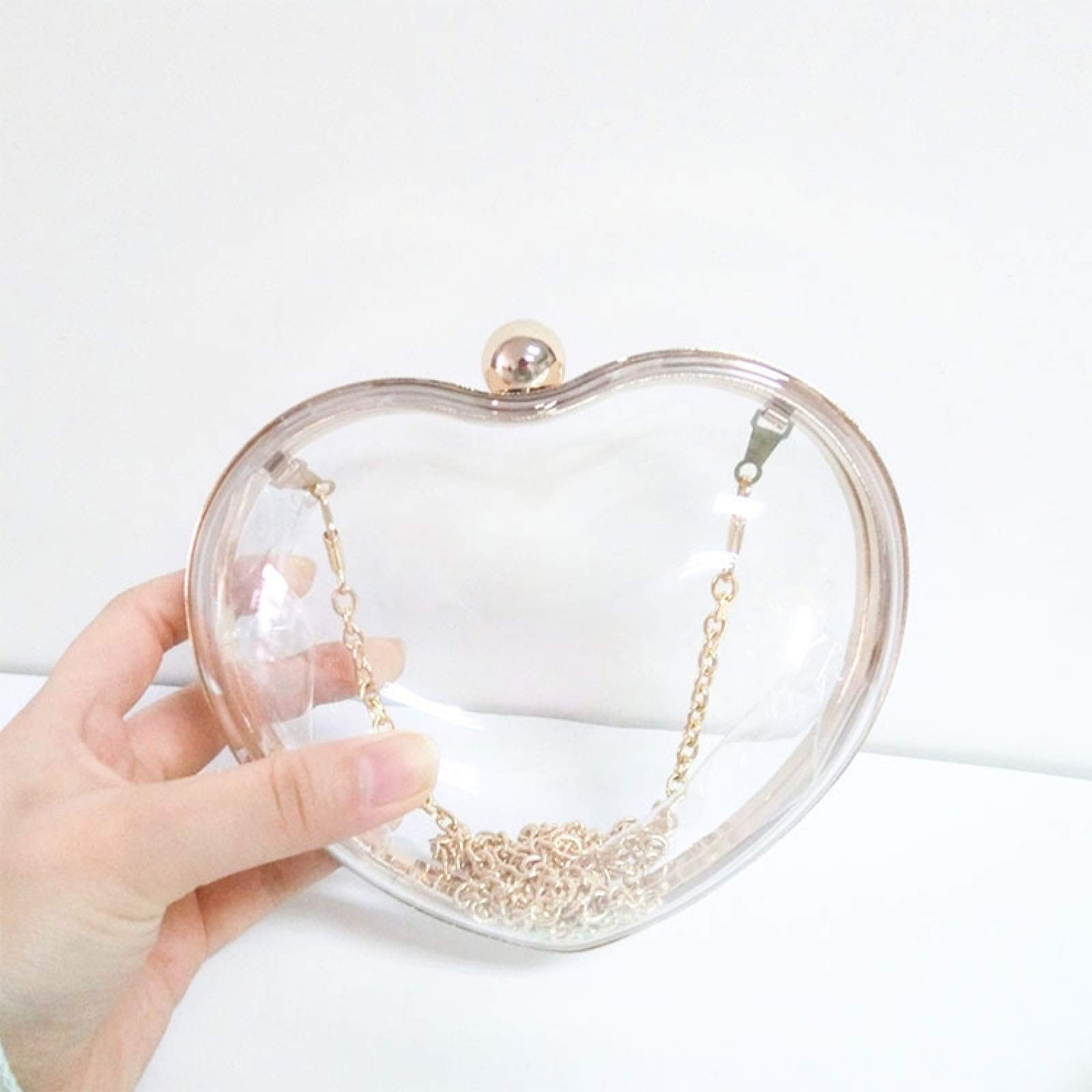 Luggage & Bags Acrylic Transparent Love Bag Metal Clip Shoulder Diagonal Chain Bag