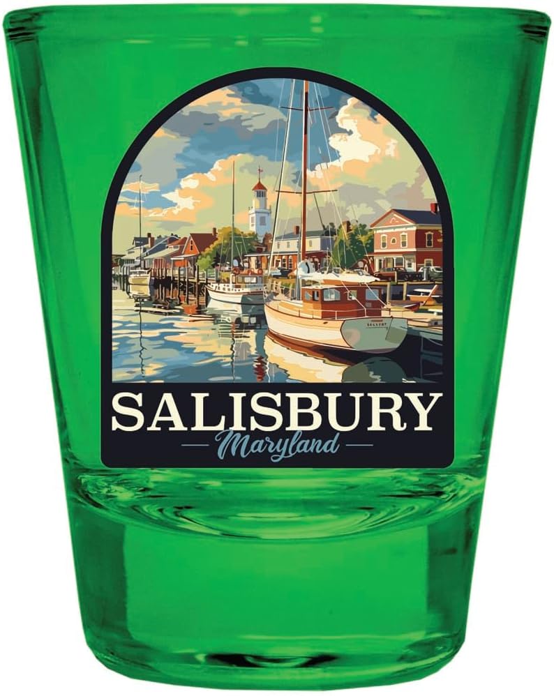 Vaso de Vidrio Salisbury Maryland 2oz 2-Pack Recuerdo