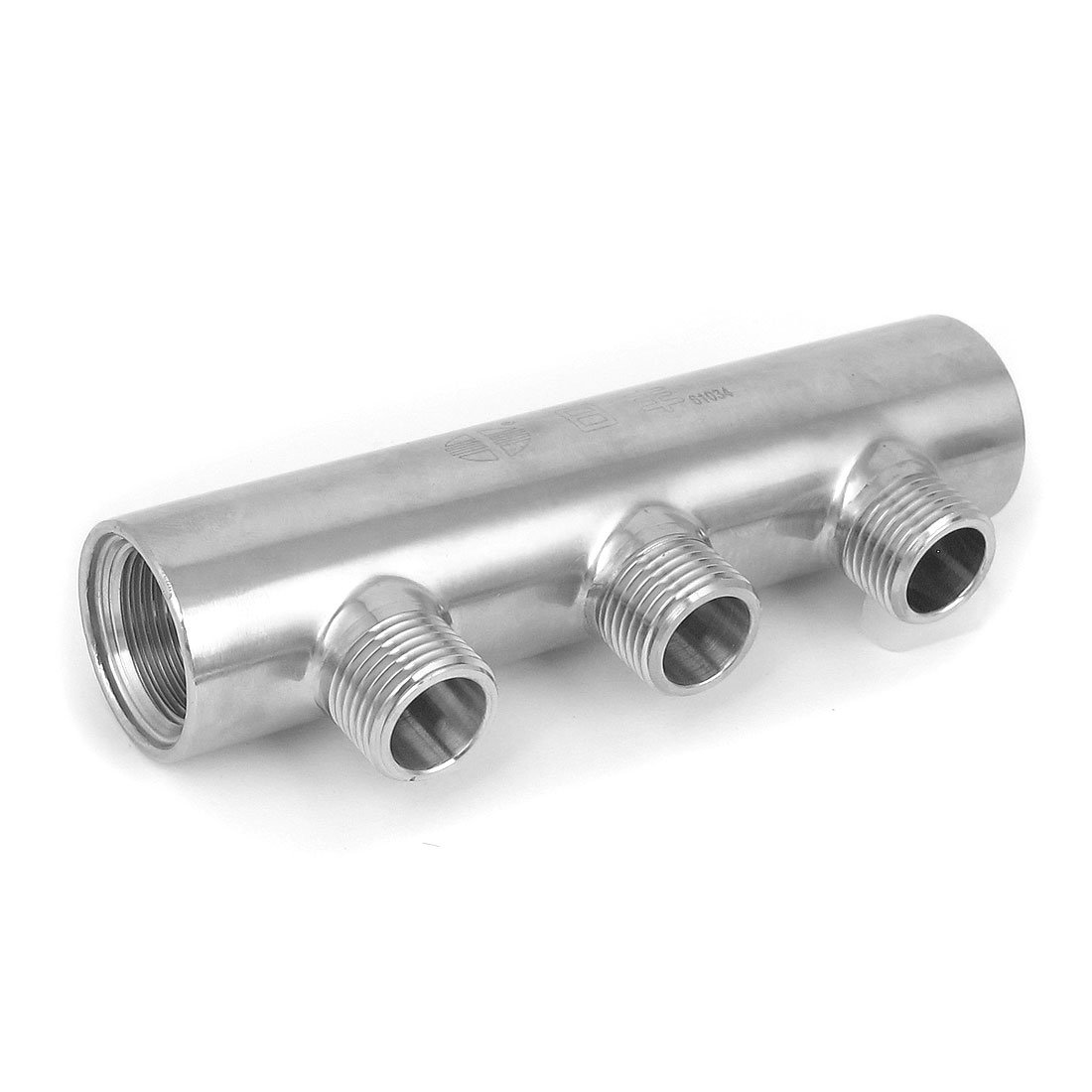 Ruilogod Colector de agua de acero inoxidable 3 puertos para sistema de calefacción por suelo radiante
