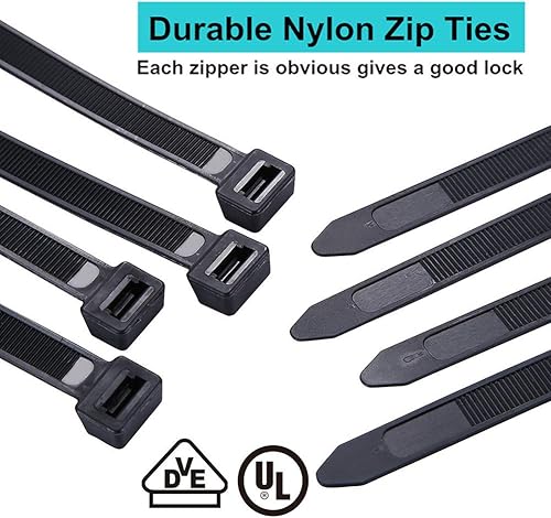 Miniatura 6 de ON THE WAY - 60 lazos de cremallera ultra resistentes, multiusos, de nailon UV, 12 pulgadas de ancho y 0.51 pulgadas con 250 libras de resistencia a