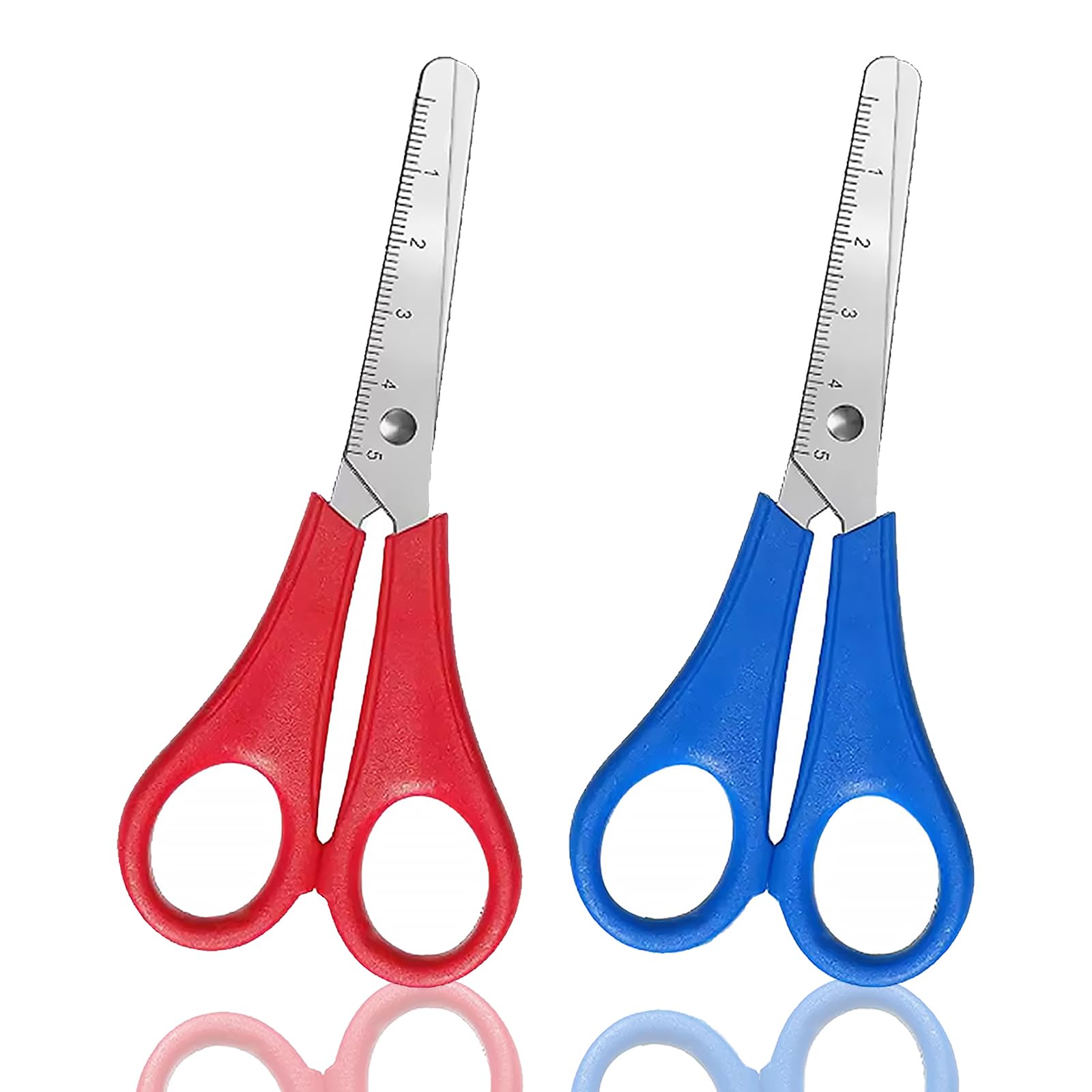 2Pcs Blunt Tip Kids Scissors,Children Blunt tip Safety Scissors Plastic Handle Handmade Scissor Preschool Training Scissor with cm-Scale for KidsScissor Scrapbooking Crafts & School Projects