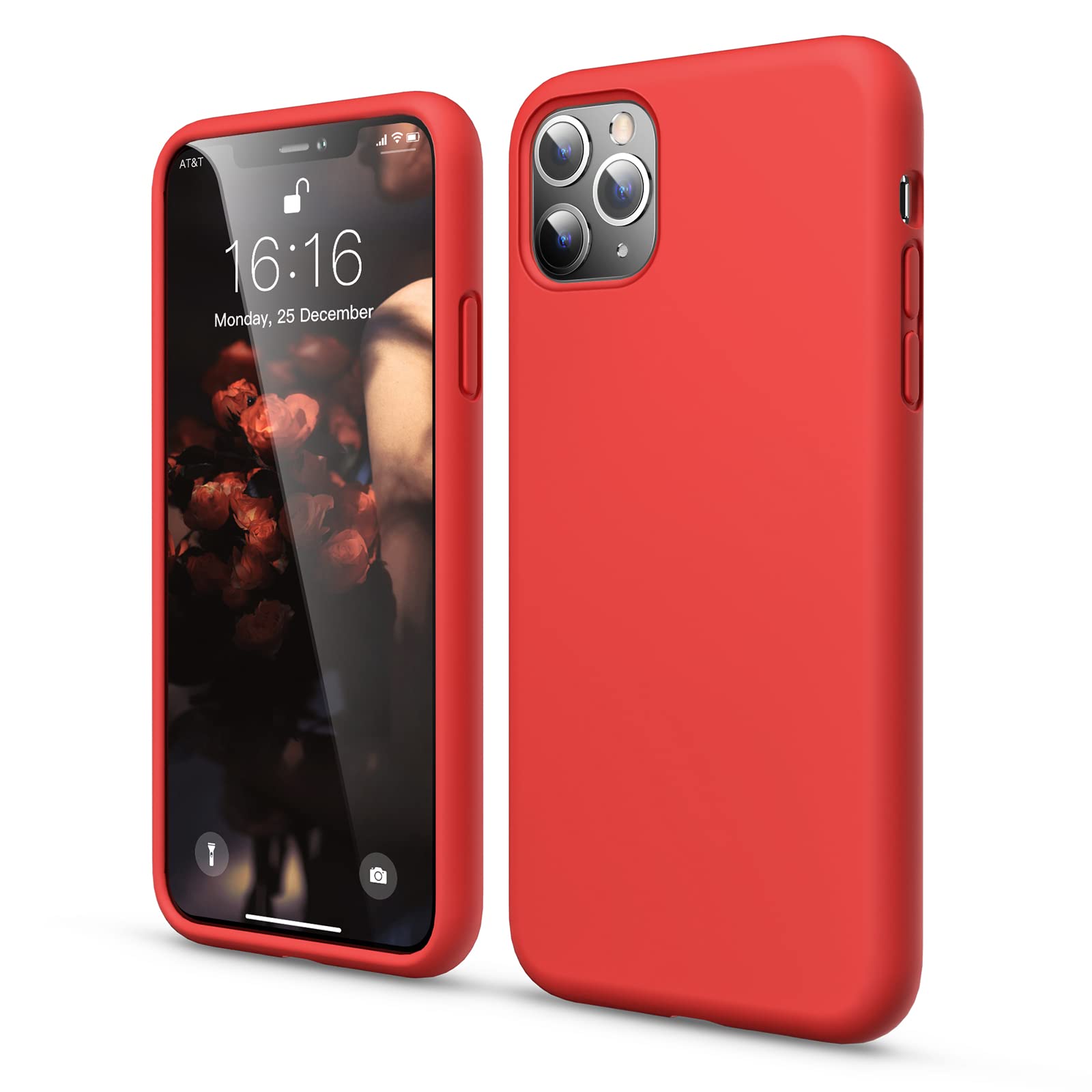 GOODVISH Cover per iPhone 11 Pro Max 6.5 '', Silicone Morbida Case con Fodera in Microfibra, Protettiva Antiurto Antiscivolo Progettata per iPhone 11 Pro Max Custodia, Rosso
