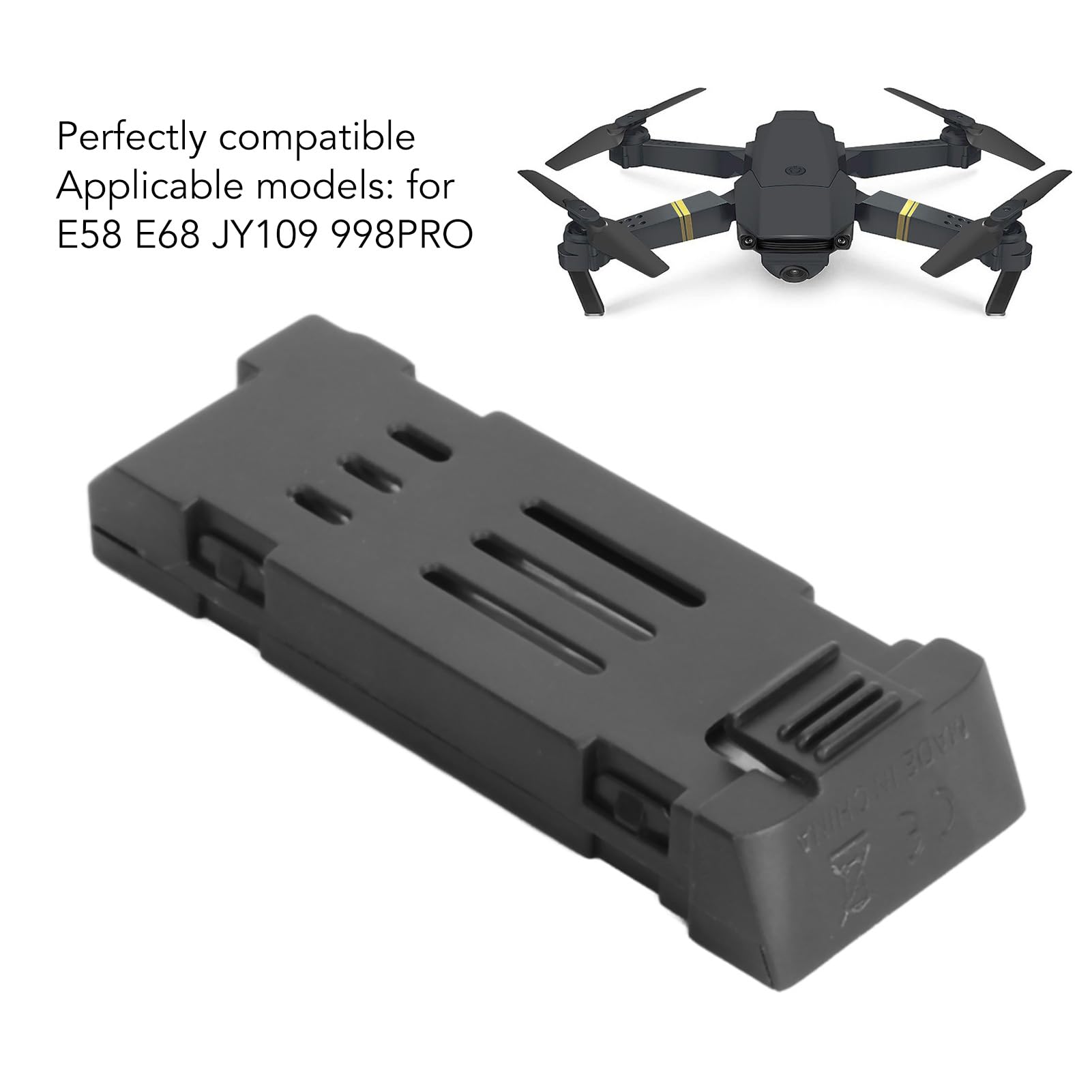 3 Batterie Al Litio per Droni, Batteria per Droni RC 3.7V 1800mAh Batteria per Telecomando UAV per Quadricottero E58 E68 JY109 998PRO