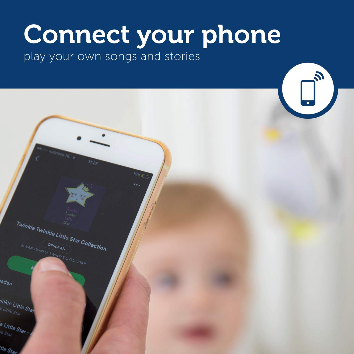 ZAZU Boîte a Musique Veilleuse Bluetooth Zoe Le Pingouin Gris