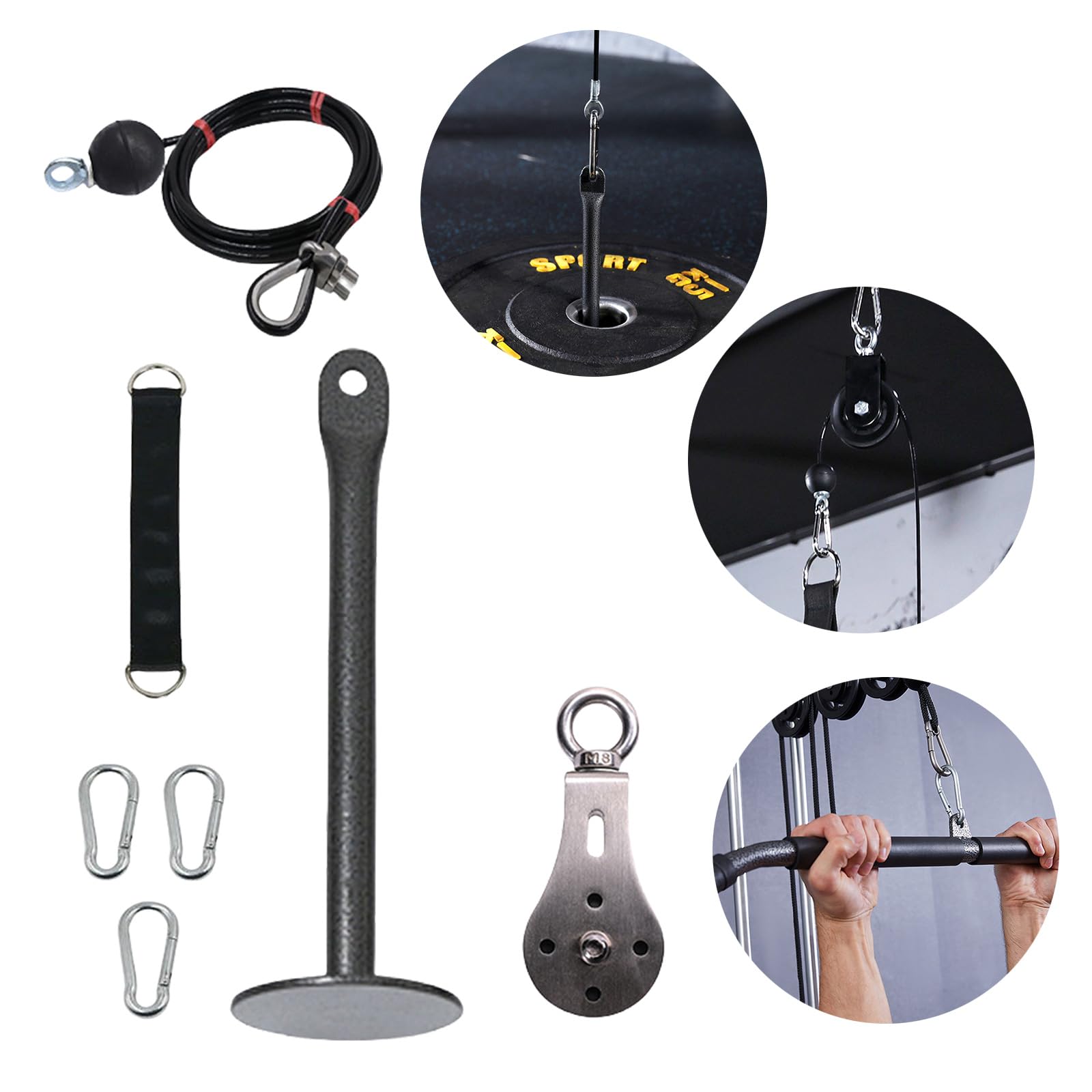 Sistemas de poleas abatibles para el hogar, gimnasio, ejercicio, equipo de gimnasio en casa para cable extraíble, tríceps, bíceps, máquina de entrenamiento de resistencia