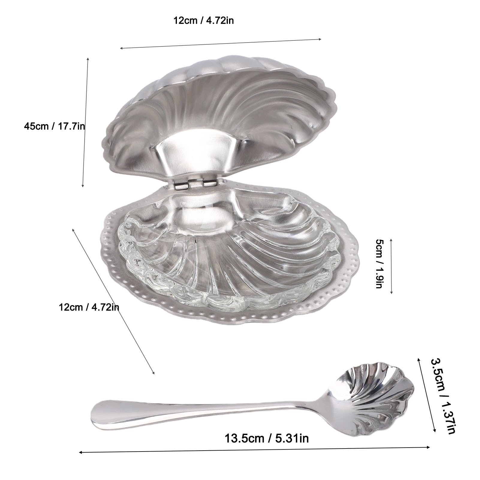 Luocute Muschelschale, Gehäuse aus Edelstahl 304