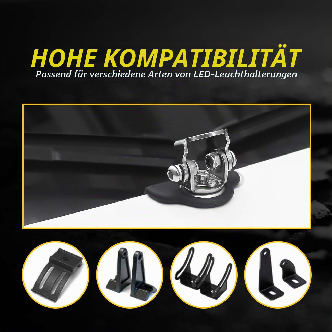 Chelhead Arbeitslicht Halterung 2 Stück Universal LED-Motorhauben-Lichtleistenhalterung, kompatibel mit Geländewagen, LKW, SUV, Montage ohne Bohren