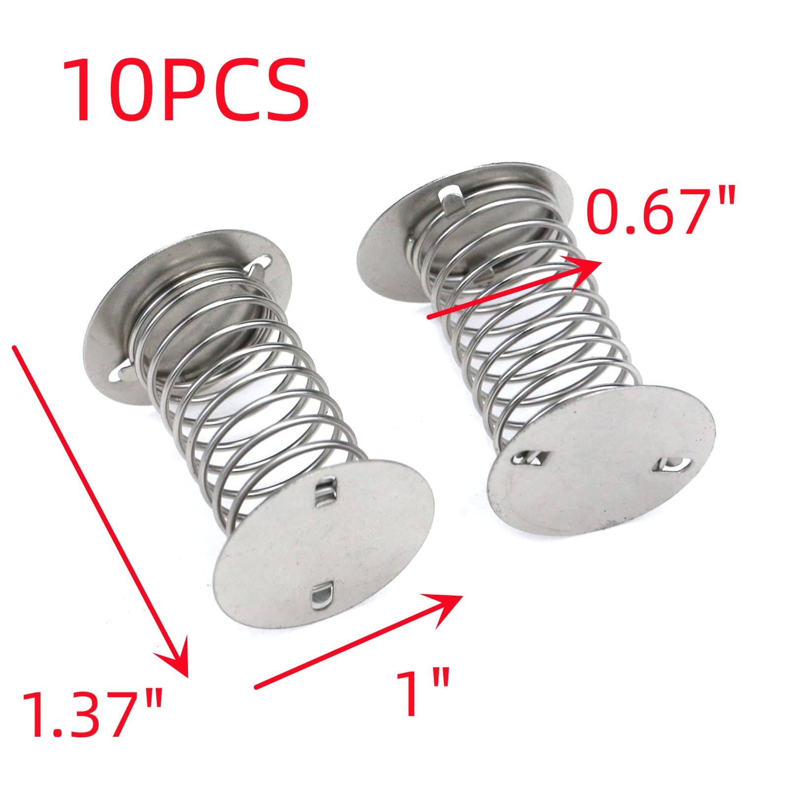 10PCS Spiral Wobbles Spring – Silver Metal Double-Sided Spring Base, 1.37x1 Inch, For Crafts & DIY