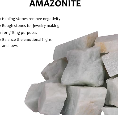 Miniatura 4 de Cristal de amazonita, piedras ásperas y cristales a granel, cristales curativos, rocas pulidas, cristales crudos, piedras curativas, rocas para