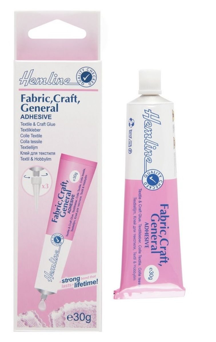 Hemline Transparent Fabric, Craft & General Use Glue, 30G
