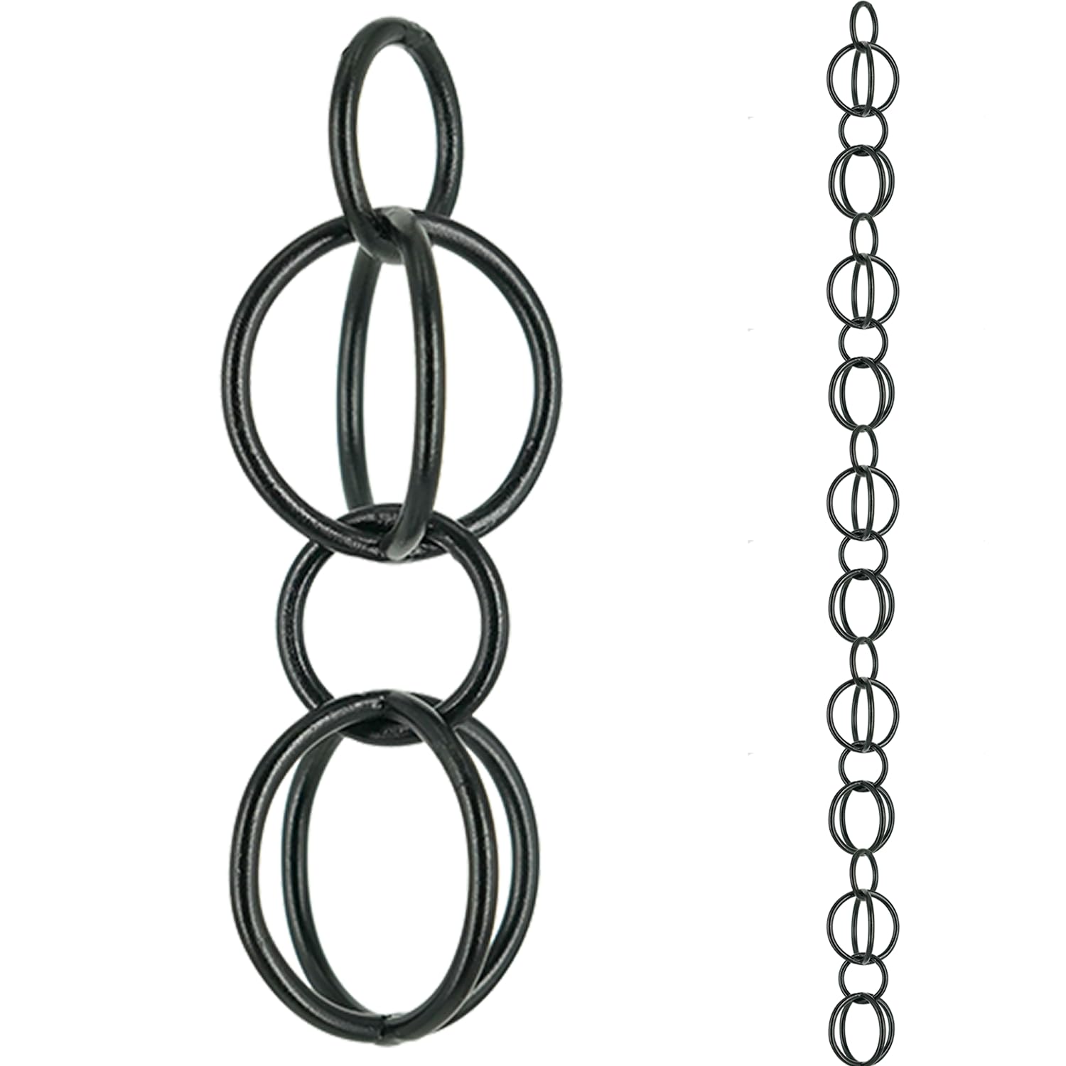 DFTDFYXYRegenführungskette Aluminium-Regenkette Regenfänger Fallrohr Für Terrasse Ersatz Downpout Dekoration Für Ihr Haus Und Garten Für Dachrinne,Traufen,Schwarz Pulverbeschichtet,3.6m(11.8ft)