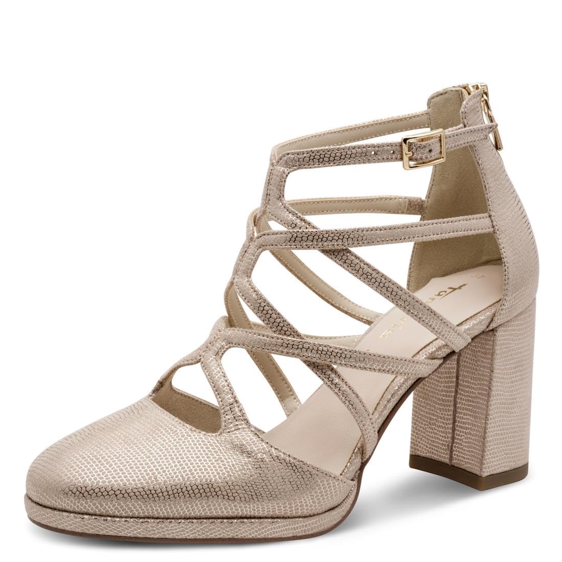Tamaris Women's pumps with block heel metallic 5 UK