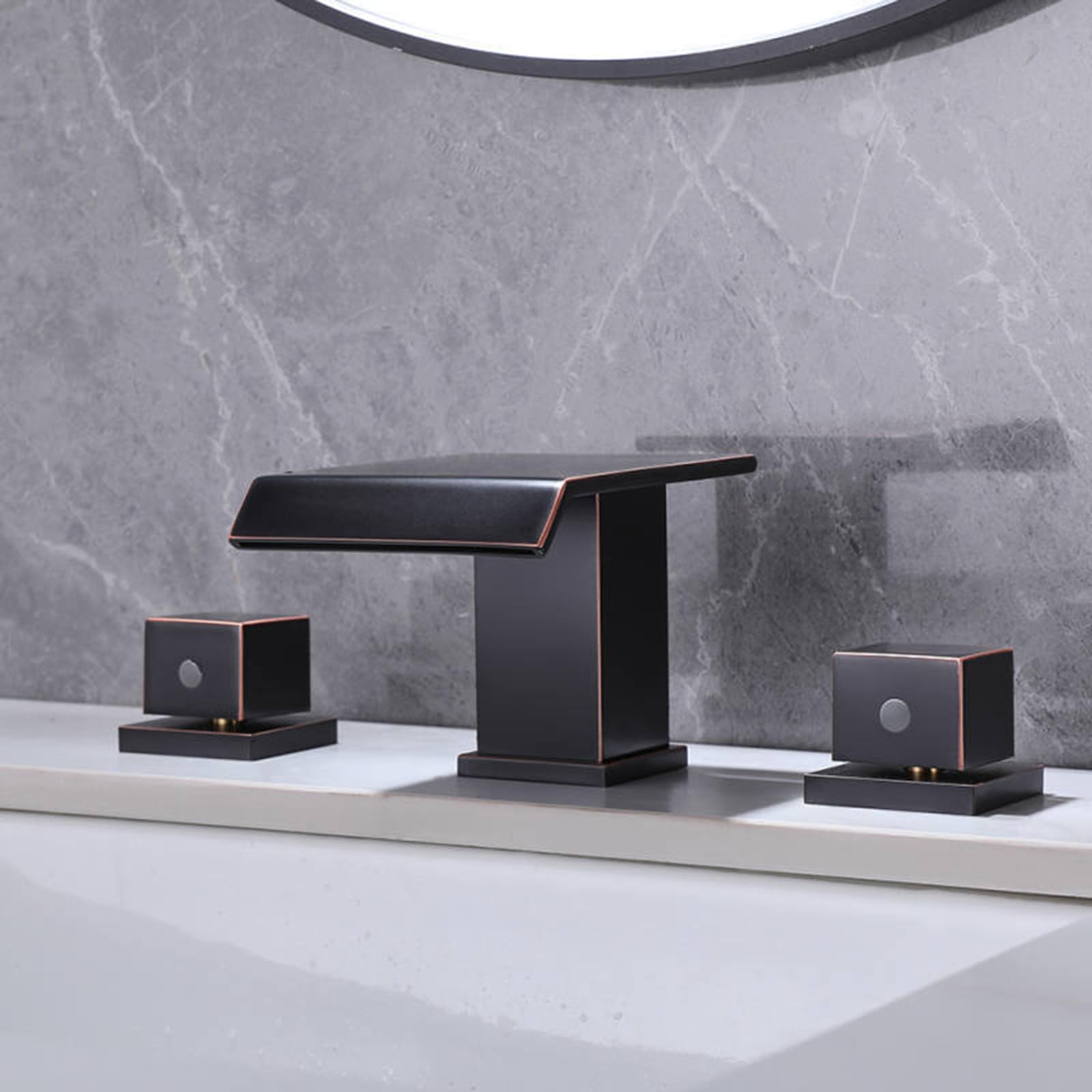 ZQFHSX Black Retro Waterfall Bathroom Sink Faucet - Single Handle Mixer Tap Stylish Basin MixerSpültischarmatur Elegant Design for Modern Washbasins