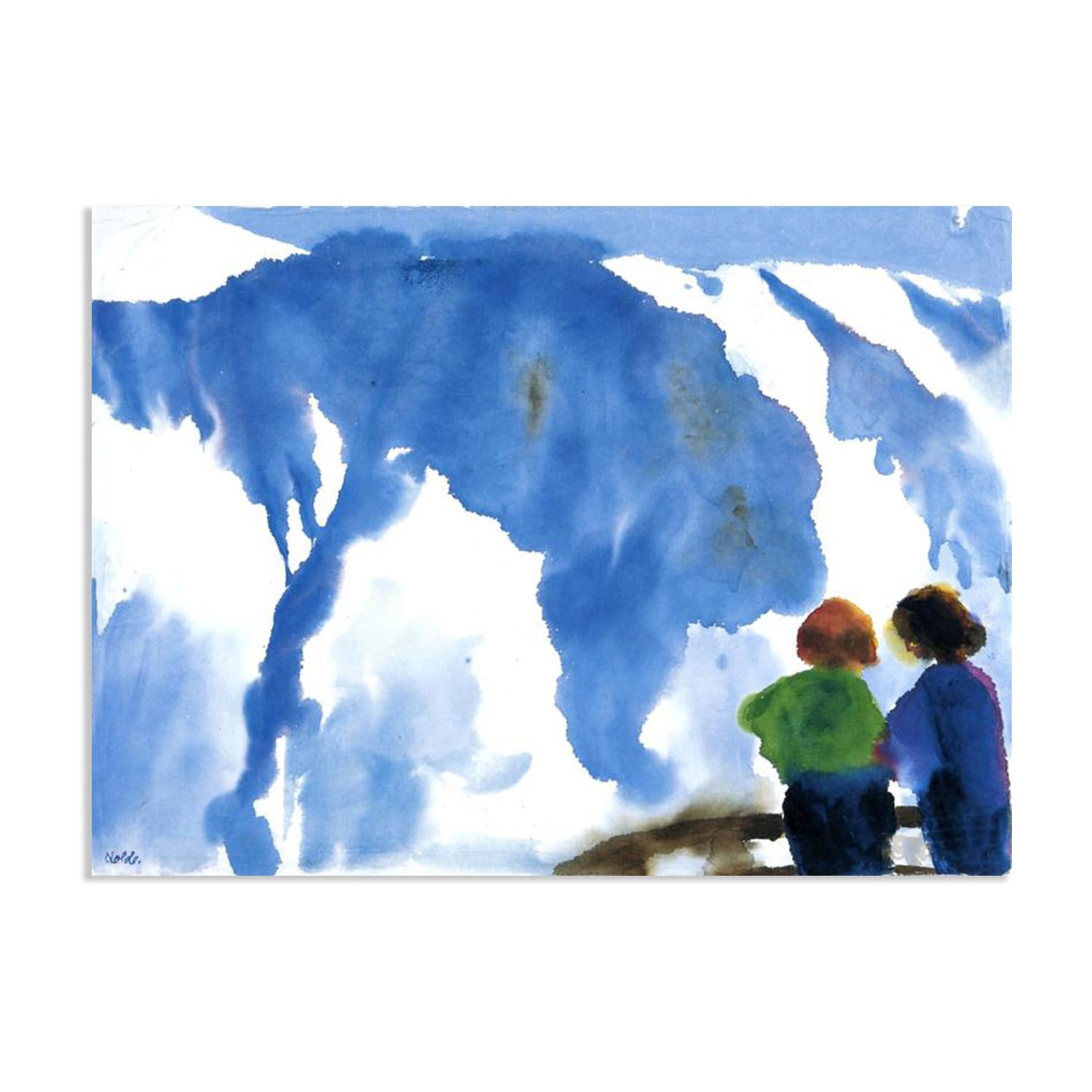 RXNHGJDS Emil Nolde Seascape Canvas Wall Art Highlands Landscape Abstract Reproductions Coastal Expressionism Artwork Wall Decor for Living Room Bedroom Office Home Decor85x60cm(33x24in) Frameless