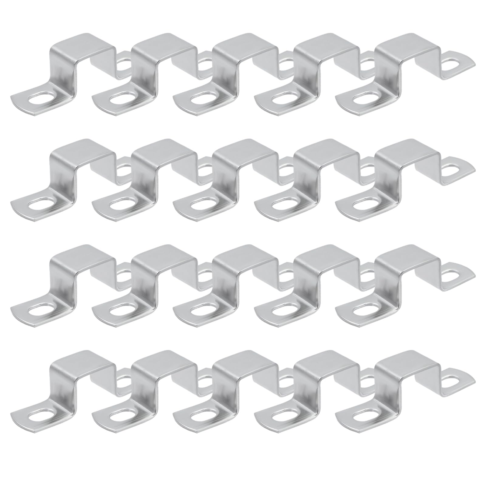 Rigid Square Tube Strap Clamp 20Pcs, 0.83 x 0.73 Inch