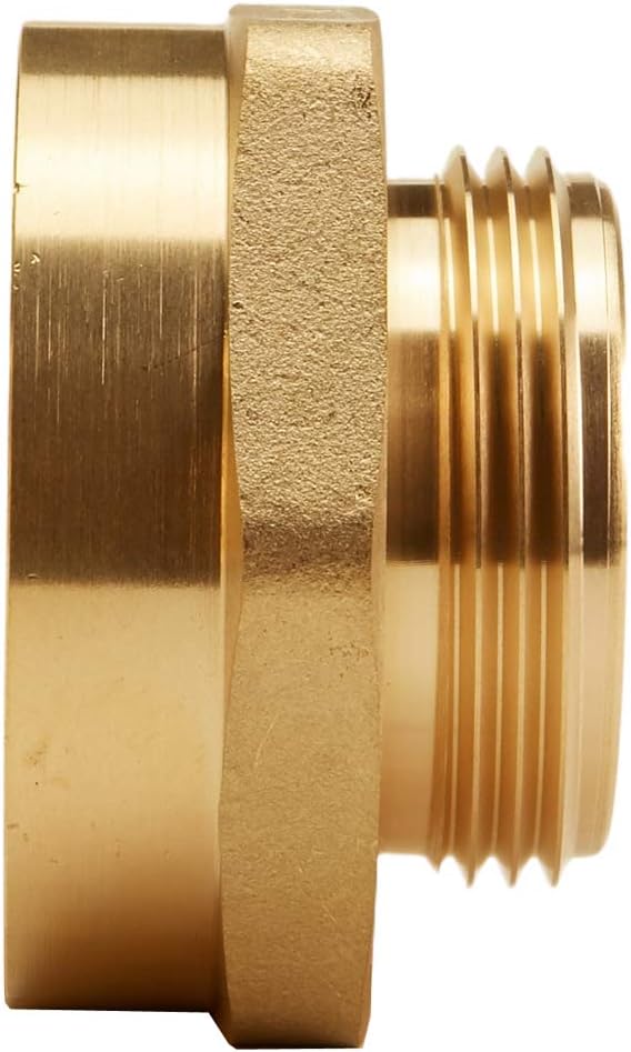 Brass 2" Female NPT to 1 1/2" Male NH Fire Hose Adapter