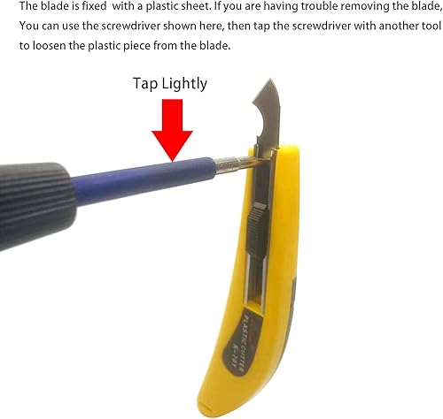 Miniatura 6 de Herramienta profesional de corte de hojas de plexiglás acrílico, con un mango curvo, es más conveniente de usar. Un mango, 11 cuchillas. (amarillo)