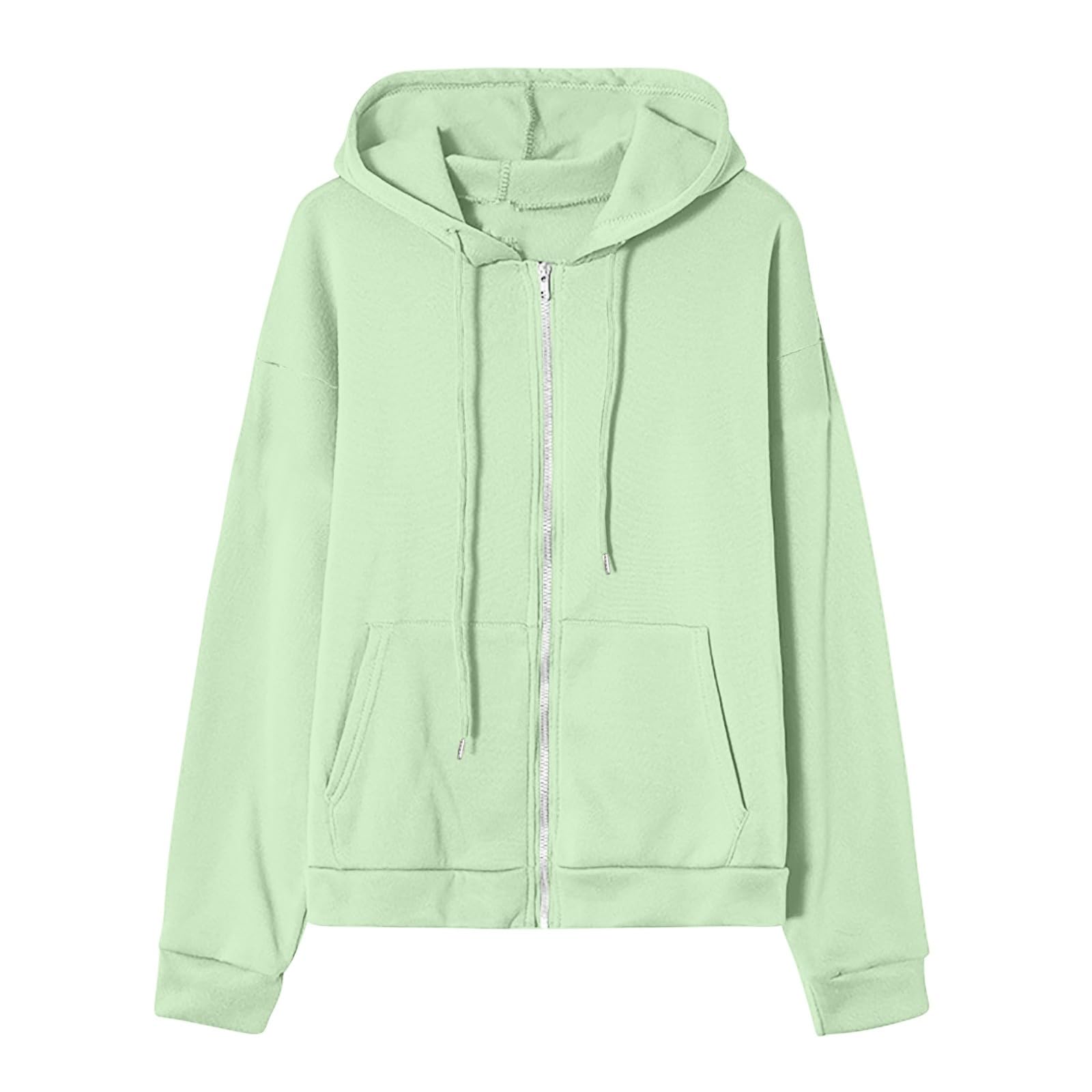 Generico Sweat-shirt pour femme avec fermeture éclair et capuche, automne
