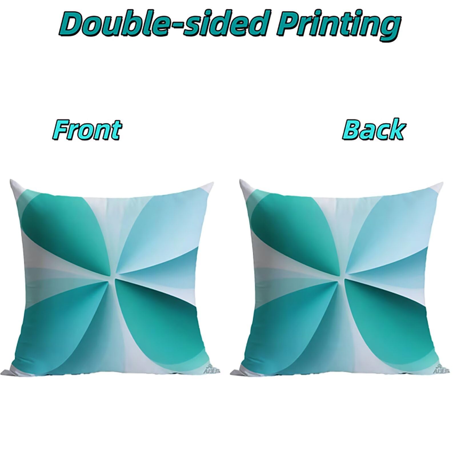 Federe Cuscini Letto 60x60cm Federe Copricuscini Divano Semplice THDZ-0714 | Outdoor Federe Copricuscini Divano Blu-Verde 4 Pack Morbido Resistente Attraente Decorazioni per Letto Divano Regalo Donna