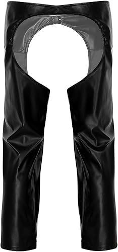 Miniatura 2 de JanJean Disfraz de vaquero salvaje oeste para hombre y adulto pantalones de cuero para motocicleta