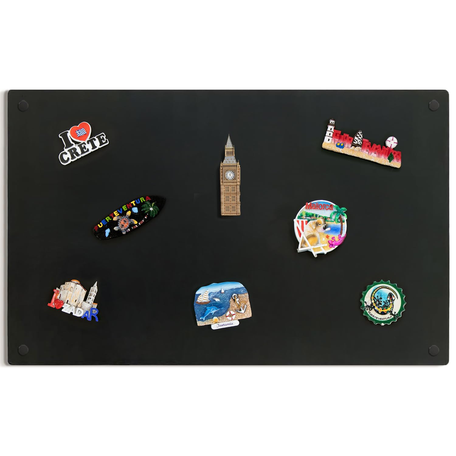 Tableau Magnétique Mural 50x80 cm | Plaque Aimantée pour Lettres, Chiffres & Notes | Pose Horizontale ou Verticale | Pour Cuisine, Salon & Bureau - Métal Noir Mat