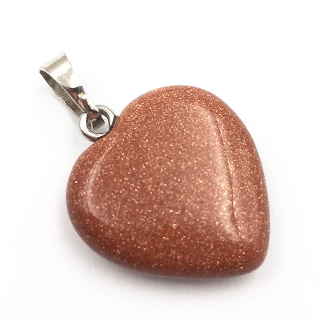 Goldstone Pendant Gemstone Crystal Healing Stone Jewelry Sun Sitara Stone Pendant for Men & Women, Color Brown, Size 1.5 cms, Metal, Goldstone