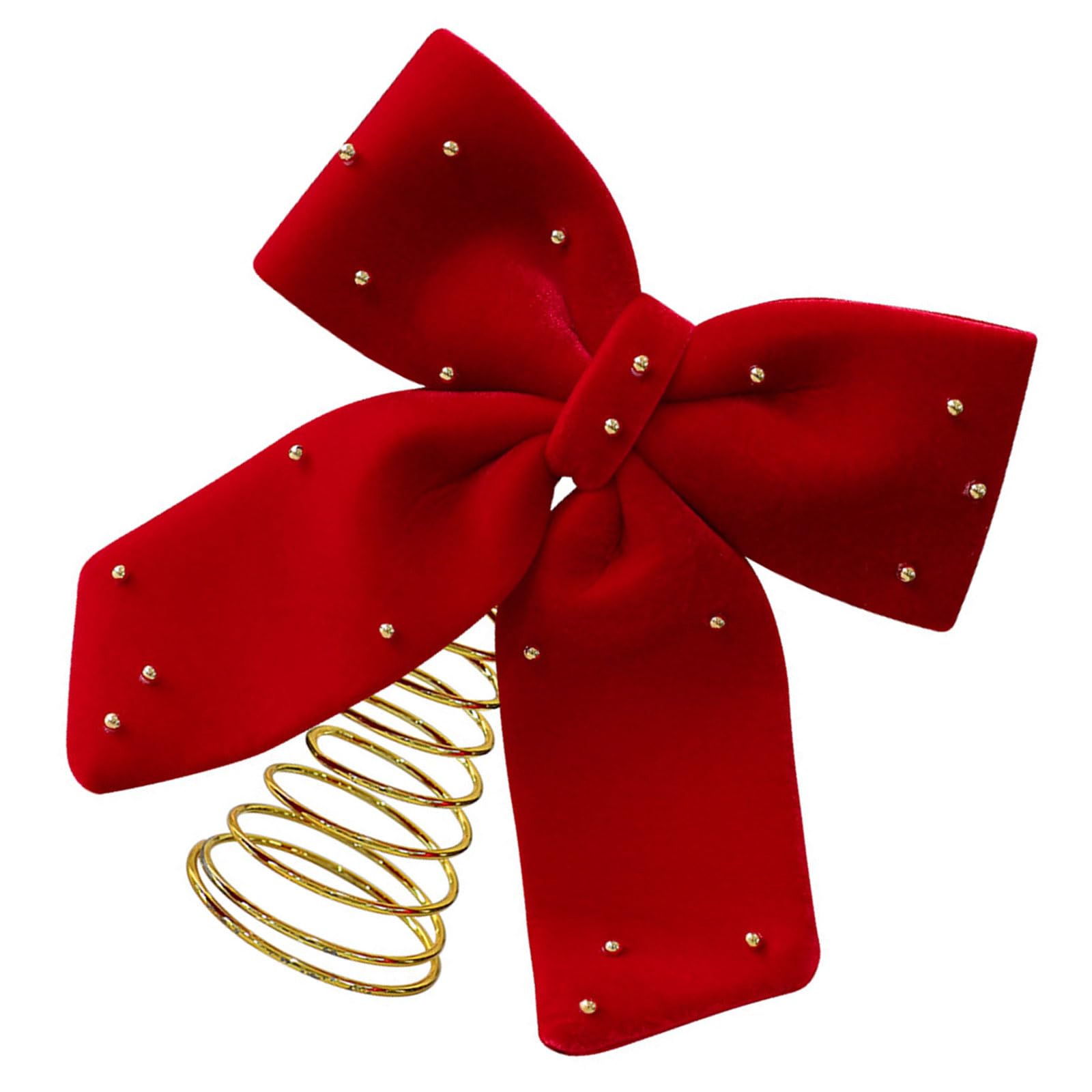 Shimmering Double Materials Tree Toppers Bowknot Decoration with Tool Release Installation Perfect for Busy Families User Friendly Fabric Tree Toppers