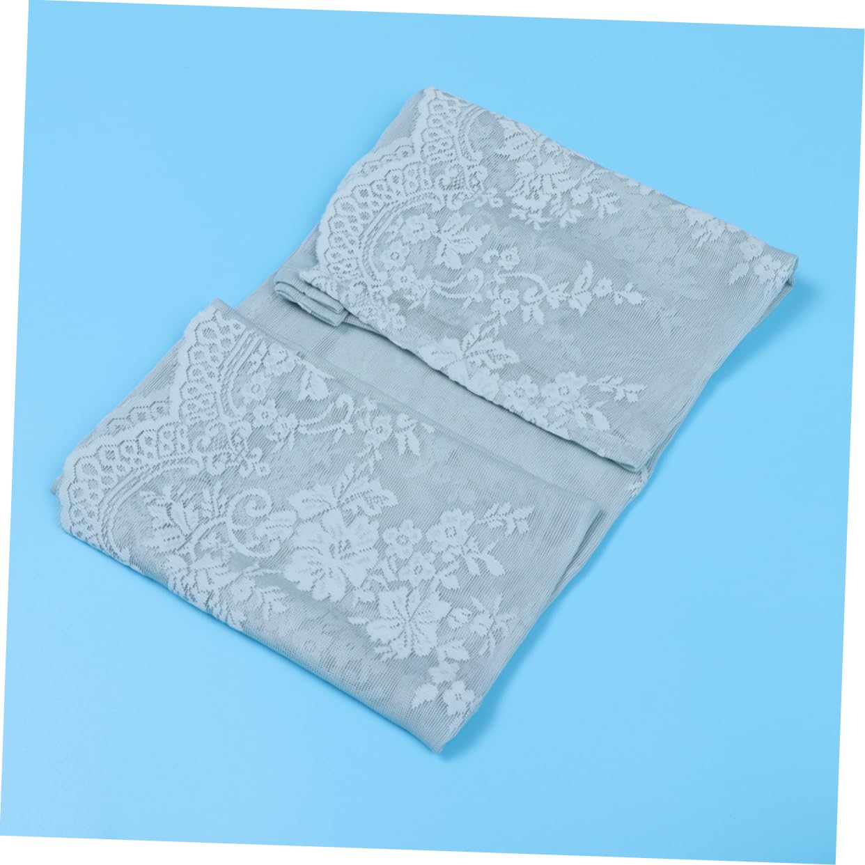 IMIKEYA 3pièces Petit Voilage Dentelle Bleue pour Fenêtre Et Cuisine Rideau Court Tulle Pratique Et Élégant
