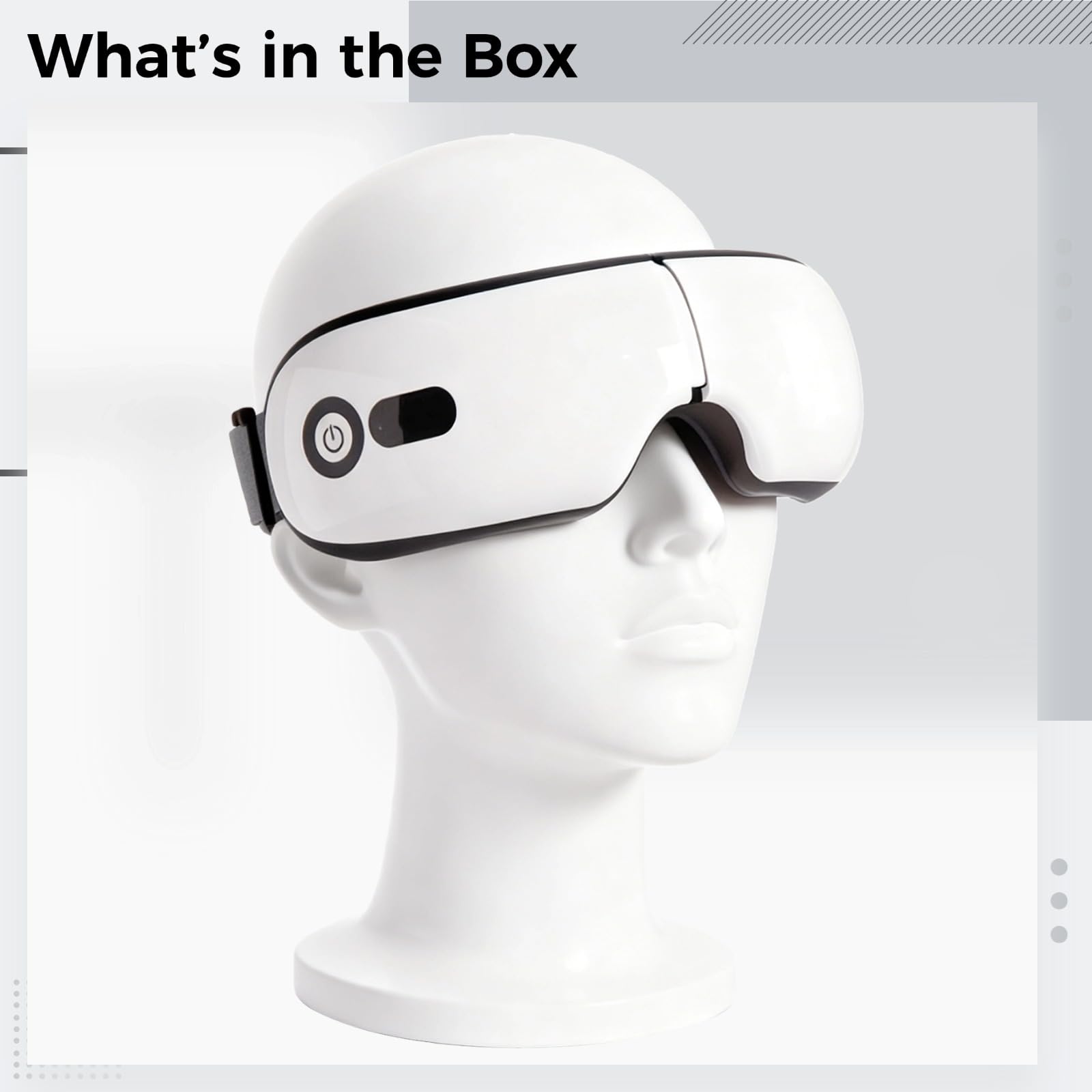 Masajeador de ojos inteligente, 5 modos de masaje, compresión de aire 9D, cuidado de los ojos calentado, música inalámbrica, vibración, recargable por USB, diseño plegable portátil, para aliviar la