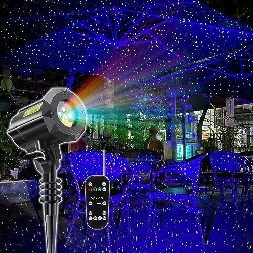 Poeland Christmas Projector Lights, Garden Lights Outdoor Star Projector Motion Firefly with Led